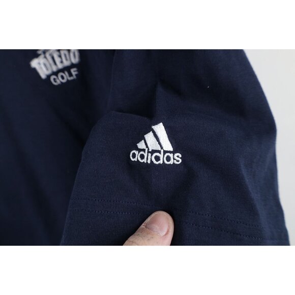 New Adidas Mens XL Team Issued University of Toledo Golf Mock Neck T-Shirt Blue - Picture 4 of 13